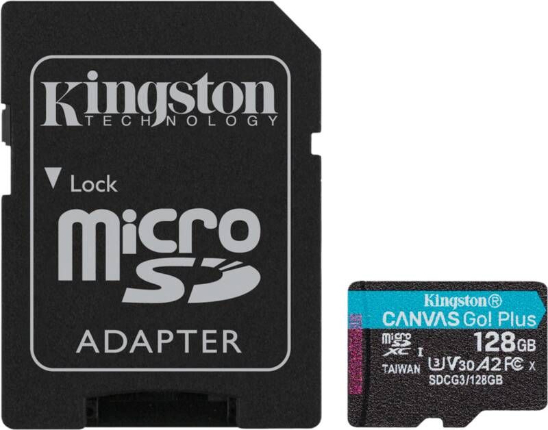 Kingston Canvas Go! Plus 128GB A2 V30 UHS-I microSDXC | Geheugenkaarten | 0740617301182