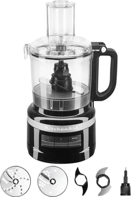 KitchenAid Foodprocessor Multifunctionele Keukenmachine voor verschillende soorten ingrediënten Compacte keukenapparatuur voor hakken snijden raspen kneden 1 7 L Zwart