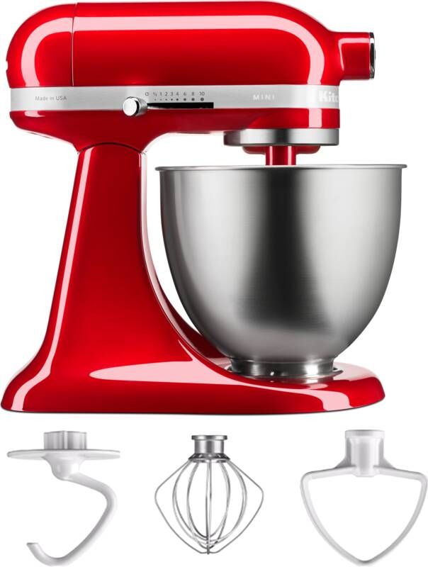 KitchenAid Standmixer Mini mixer met kantelbare kop accessoires en capaciteit van 3 3L Rood