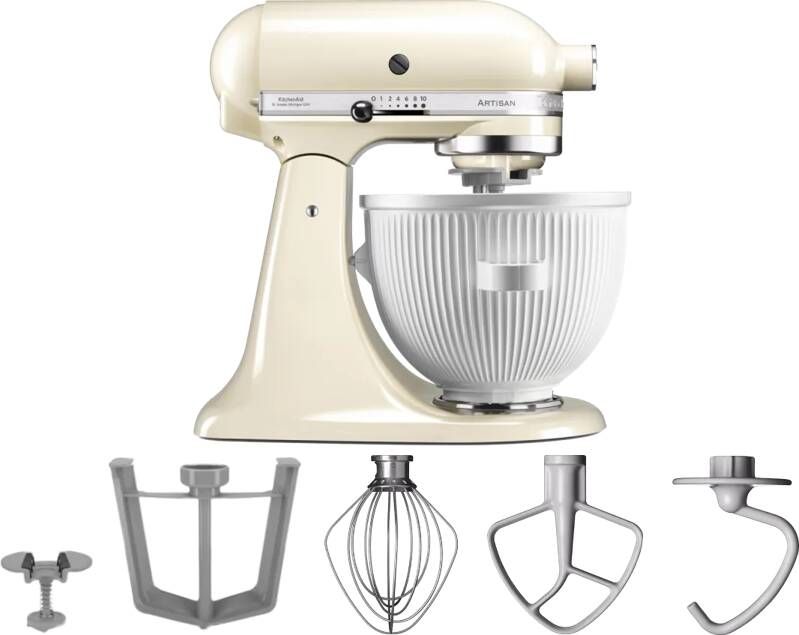 KitchenAid Artisan Mixer 5KSM125 Amandelwit + IJsbereider