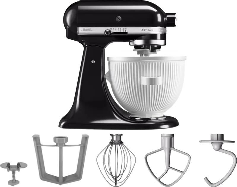 KitchenAid Artisan Mixer 5KSM125 Onyx Zwart + IJsbereider