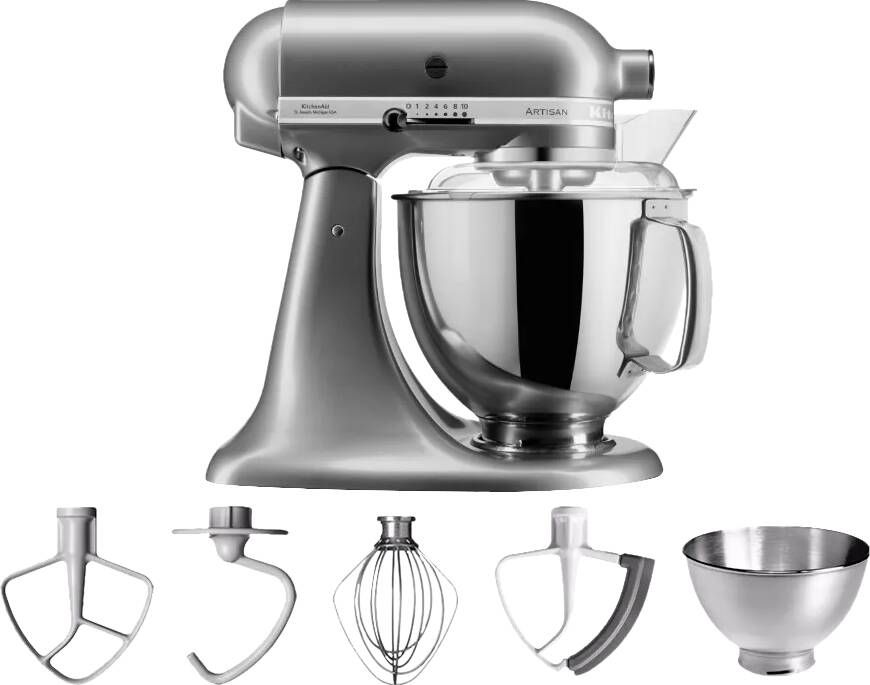 Kitchenaid Artisan 5KSM175PSECU Contour Zilver | Keukenrobots | Keuken&Koken Keukenapparaten | 5413184120641