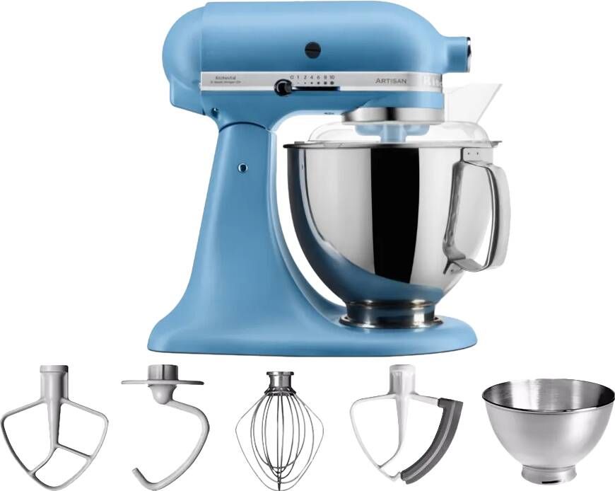 KitchenAid 5KSM175PSEVB Keukenrobot met kantelbare kop 4 8 L Standmixer Artisan Premium Blauw velvet