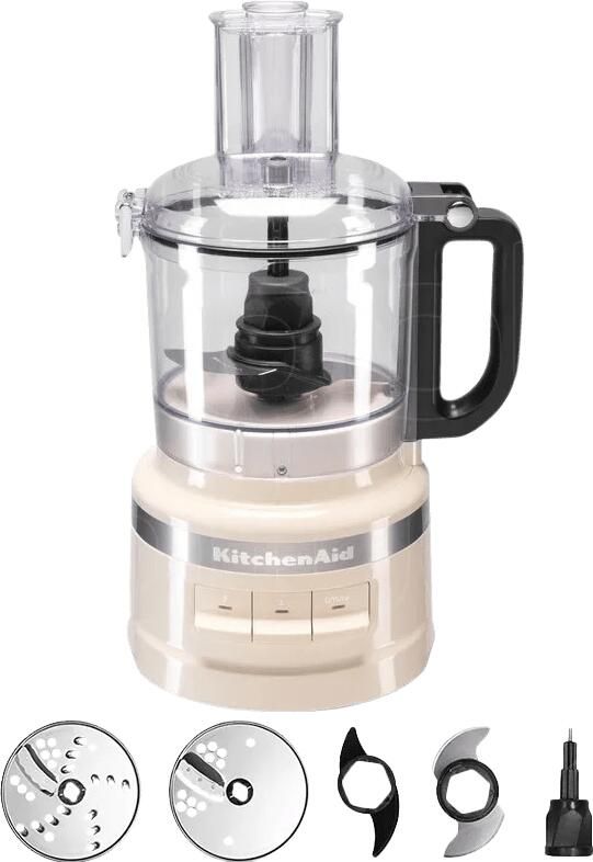 KitchenAid Foodprocessor Multifunctionele Keukenmachine voor verschillende soorten ingrediënten Compacte keukenapparatuur voor hakken snijden raspen kneden 1 7 L Amandel wit