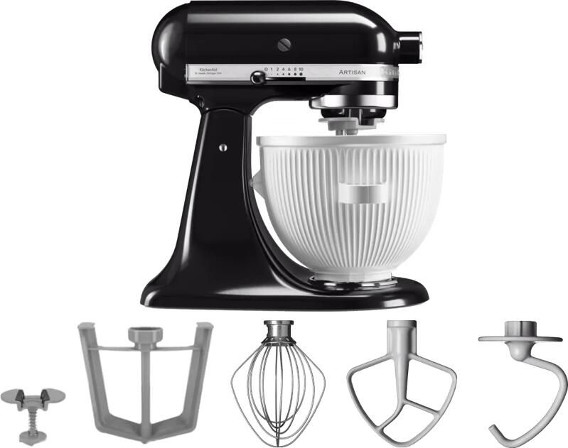 KitchenAid Artisan Mixer 5KSM125 Onyx Zwart + IJsbereider