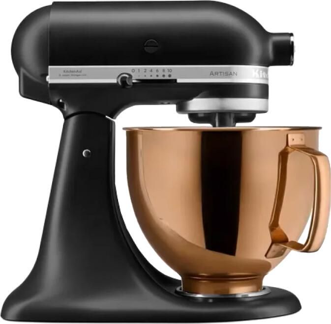 KitchenAid Artisan Mixer 5KSM125EBM Mat Zwart + Design Mengkom Koper