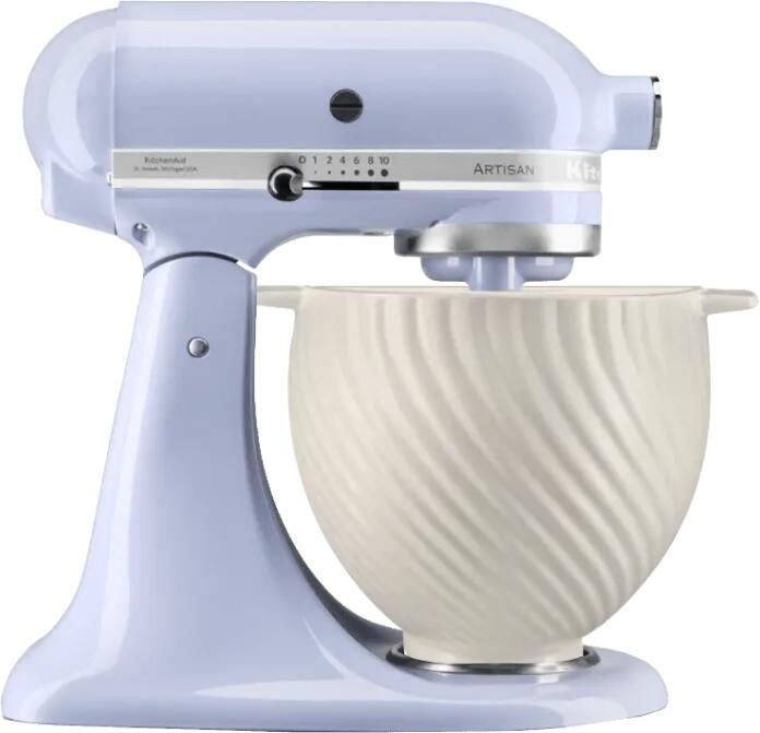 KitchenAid Artisan Mixer 5KSM125ELR Paars + Design Mengkom Wit