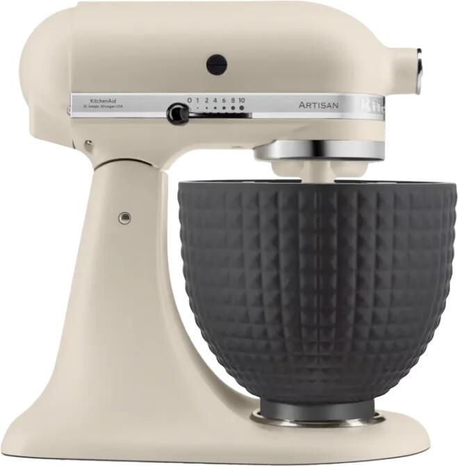 KitchenAid Artisan Mixer 5KSM125EMH Wit + Design Mengkom Zwart