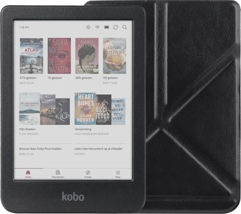 Kobo Clara Colour Zwart + BlueBuilt Book Case Zwart