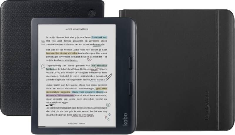 Kobo Libra Colour Zwart + Notebook Sleep Cover Zwart