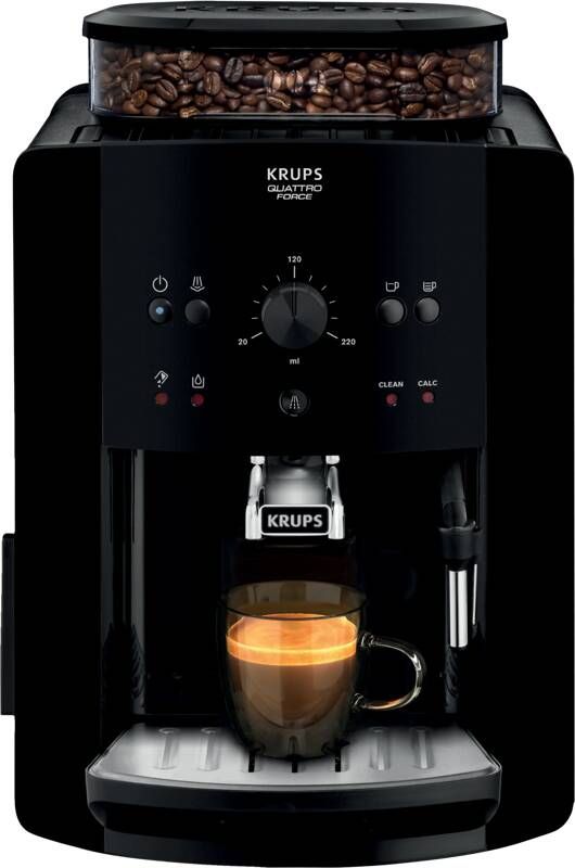 Krups Volautomatisch koffiezetapparaat EA8110 Arabica Quattro Force 1450 w watertankcapaciteit: 1 8 liter pompdruk: 15 bar