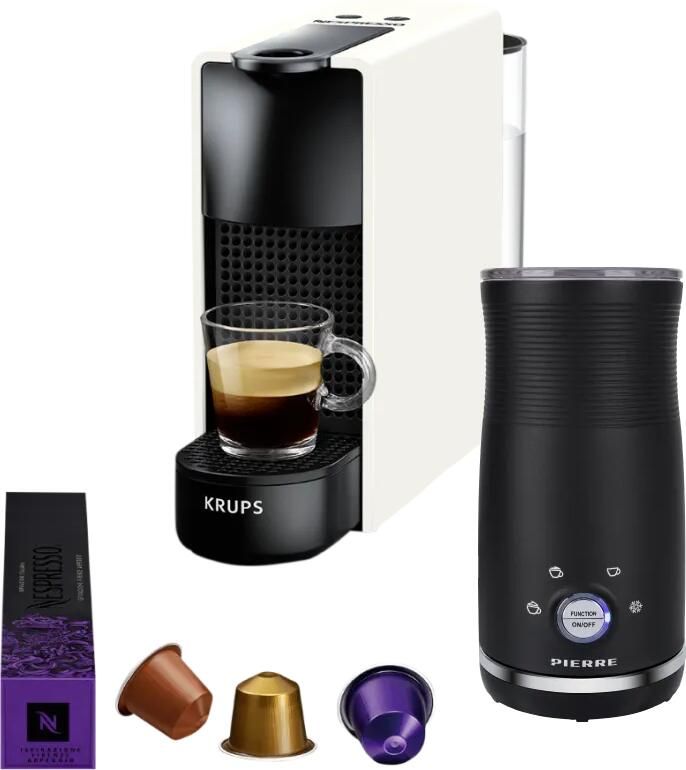 Krups Nespresso Essenza Mini XN1101 Wit + Pierre Melkopschuimer