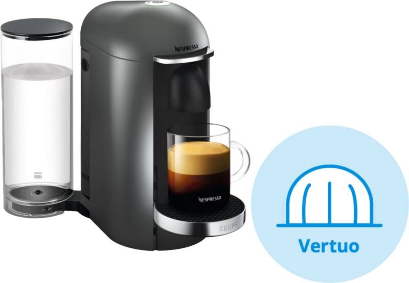Krups Nespresso Vertuo + XN900T Deluxe Koffiecupmachine Titan
