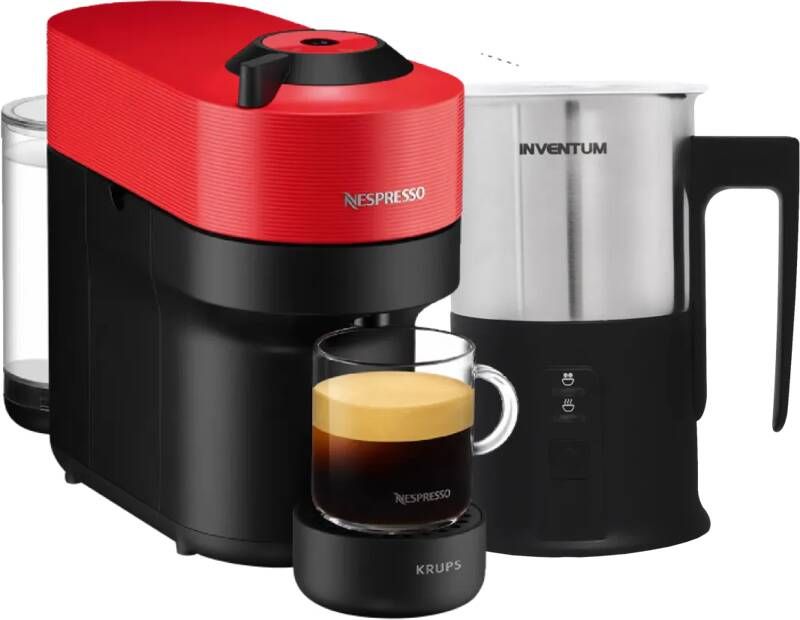 Krups Nespresso Vertuo Pop XN9205 Spicy Red + melkopschuimer