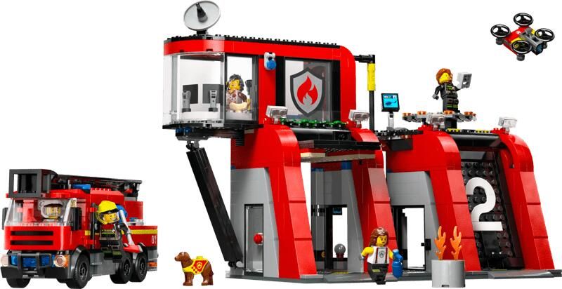 LEGO City Brandweerkazerne en brandweerauto Brandweer Speelgoed voor Kinderen 60414