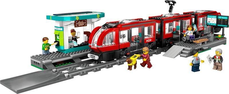 LEGO City Stadstram en station Rollenspel Bouwpakket voor Kinderen met Speelgoed Tram 60423