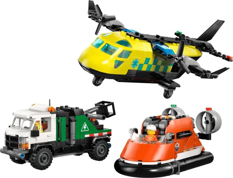 Lego City Vliegtuig Servicewagen en Hovercraft remix 60505