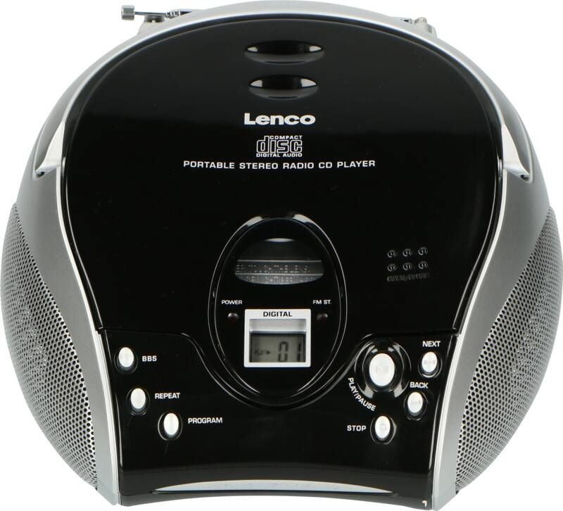 Lenco Draagbare stereo FM radio met CD-speler Zwart-Zilver