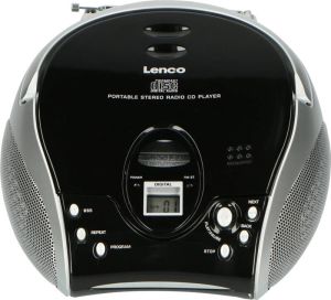 Lenco Draagbare stereo FM radio met CD-speler SCD-24 Black Silver Zwart-Zilver
