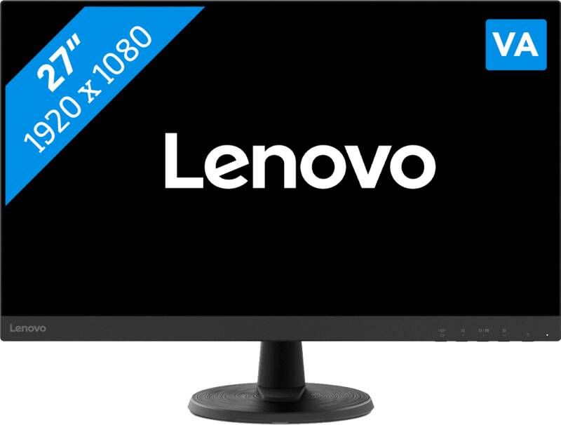 Lenovo D27-40 Monitor Zwart