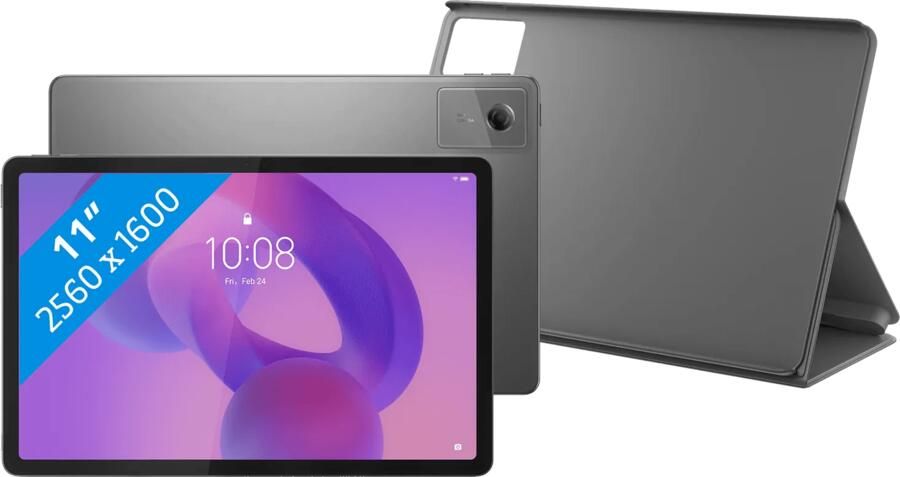Lenovo Idea Tab 11 inch 256GB Wifi Grijs met Stylus + Book Case Grijs