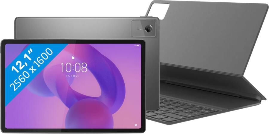 Lenovo Idea Tab Plus 12 1 inch 256GB Wifi Grijs met Stylus + Toetsenbord Hoes AZERTY