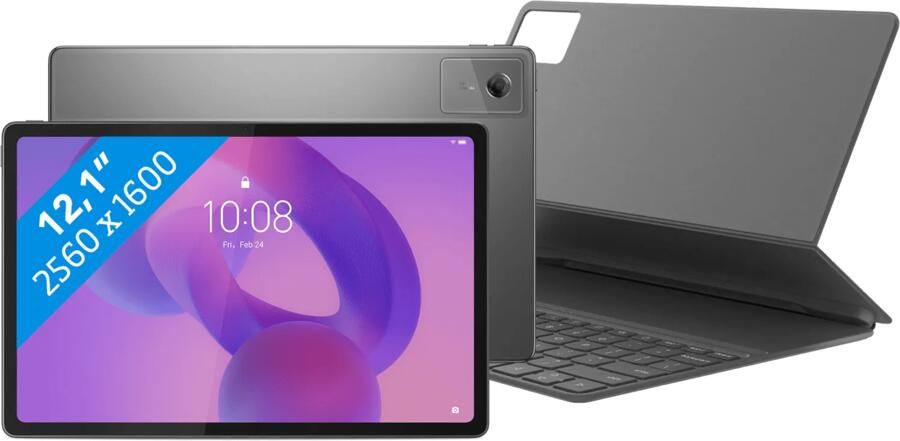 Lenovo Idea Tab Plus 12 1 inch 256GB Wifi Grijs met Stylus + Toetsenbord Hoes QWERTY