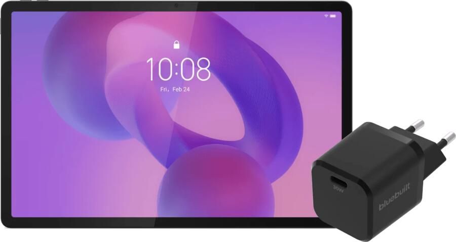 Lenovo Idea Tab Pro 12 7 inch 128GB Wifi Grijs Mat Scherm + BlueBuilt Oplader