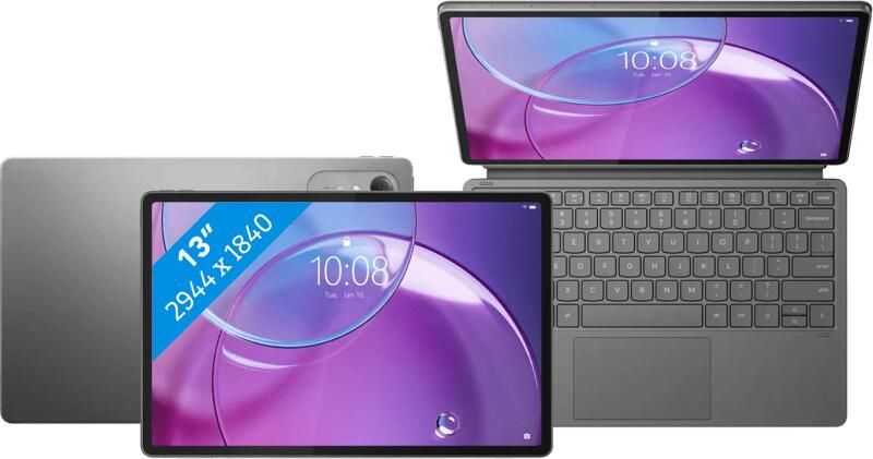 Lenovo Idea Tab Pro Gen 2 13 inch 256GB Wifi Grijs met Stylus + Toetsenbord Hoes QWERTY