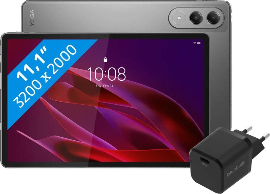 Lenovo Yoga Tab 11 1 inch 256GB Wifi Grijs met Stylus + BlueBuilt Oplader