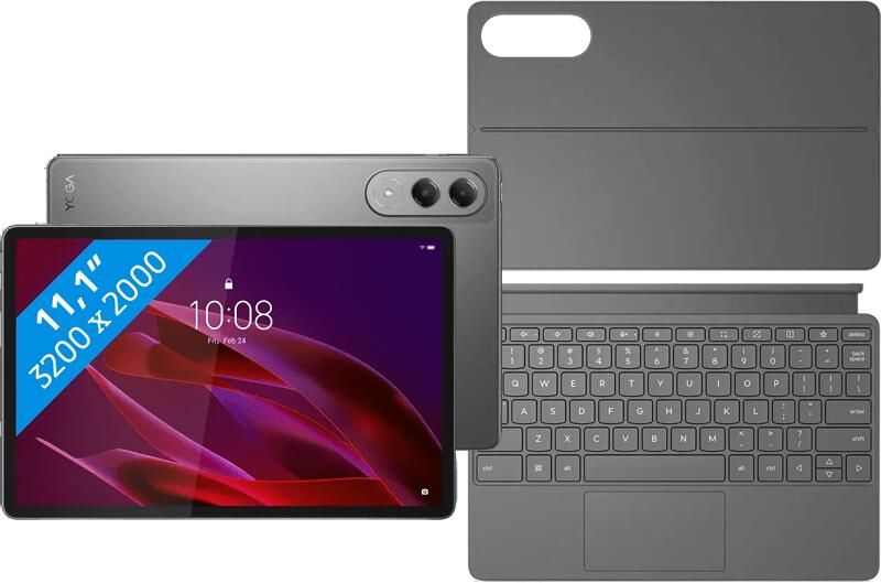 Lenovo Yoga Tab 11 1 inch 256GB Wifi Grijs met Stylus + Toetsenbord Hoes QWERTY