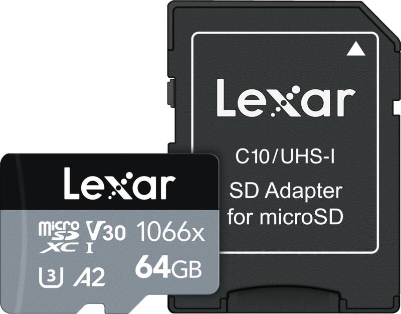 Lexar Professional 1066x SILVER 64GB microSDXC 160mb s