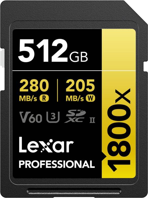 Lexar SDXC Professional 512GB BL 1800x UHS-II V60 Gold | Geheugenkaarten | Computer&IT Data opslag | 0843367127863