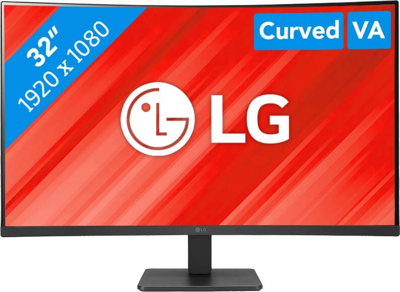 LG IPS Full HD curved 32MR50C-B Monitor Zwart