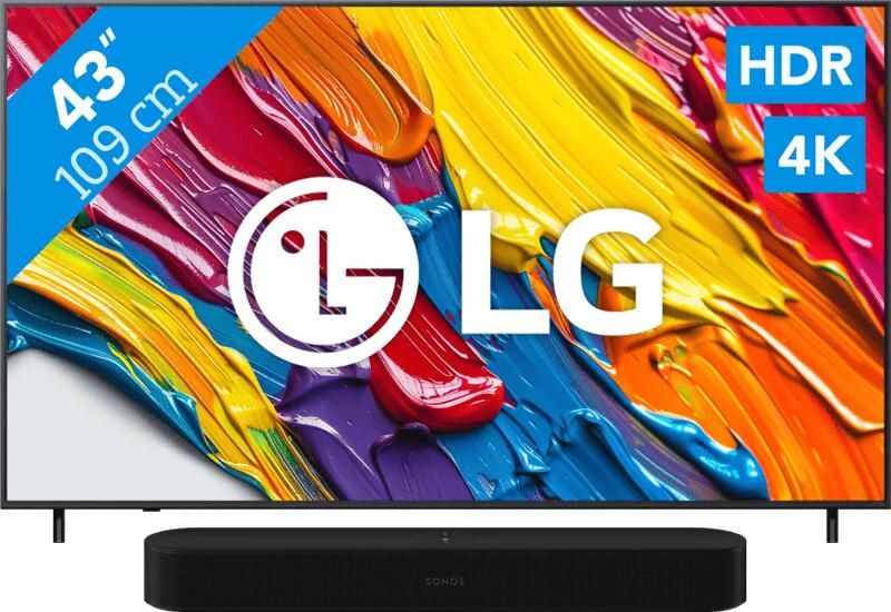 LG 43" QNED82 4K (2025) + Sonos Beam Gen2 Zwart