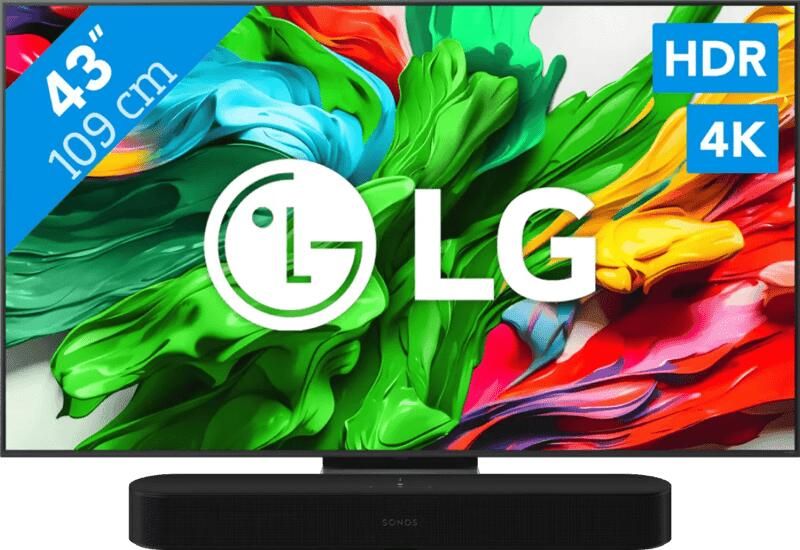 LG 43" QNED86 EVO 4K (2025) + Sonos Beam Gen2 Zwart