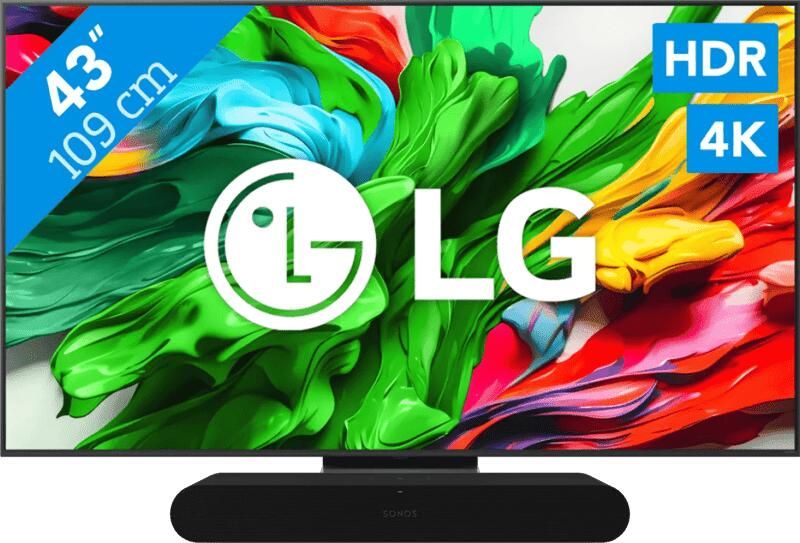 LG 43" QNED86 EVO 4K (2025) + Sonos Ray Zwart