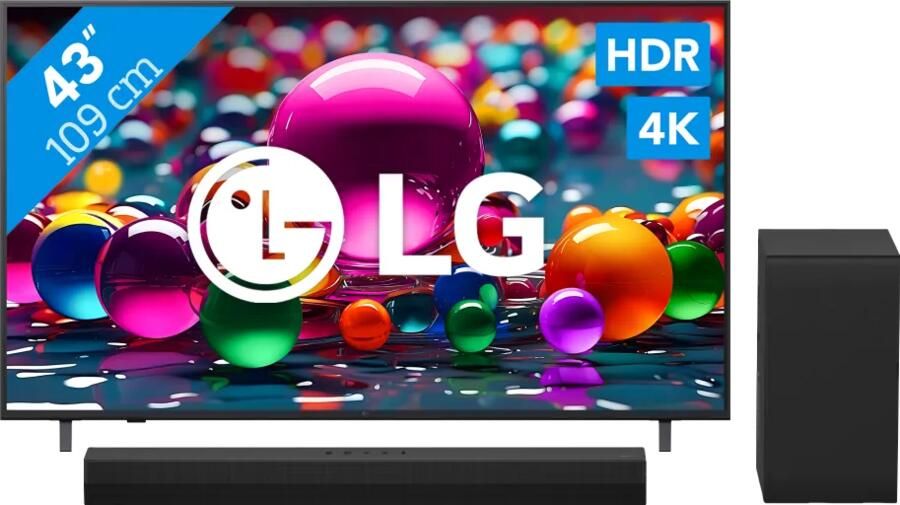 LG 43" Smart UA75 4K (2025) + DS40T