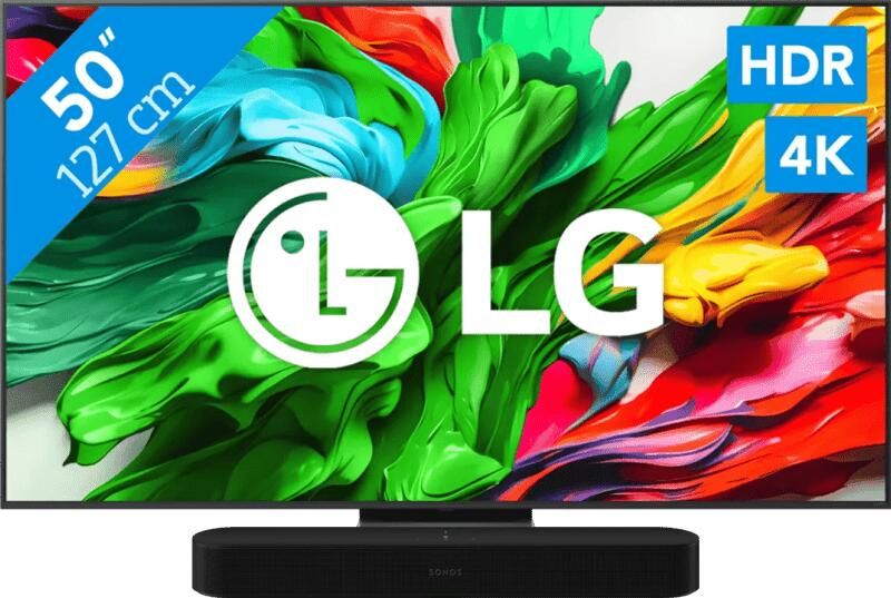 LG 50" QNED86 EVO 4K (2025) + Sonos Beam Gen2 Zwart
