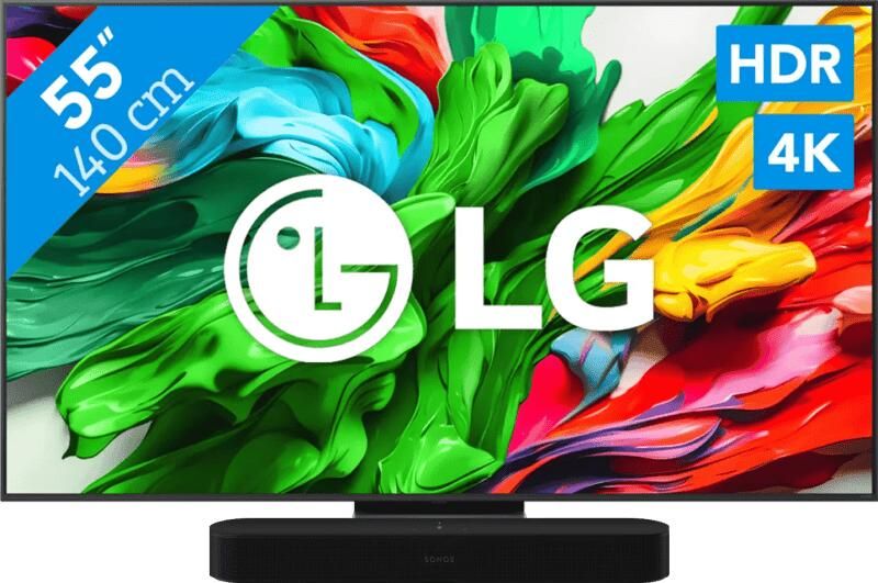 LG 55" QNED86 EVO 4K (2025) + Sonos Beam Gen2 Zwart