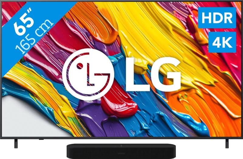 LG 65" QNED82 4K (2025) + Sonos Beam Gen2 Zwart