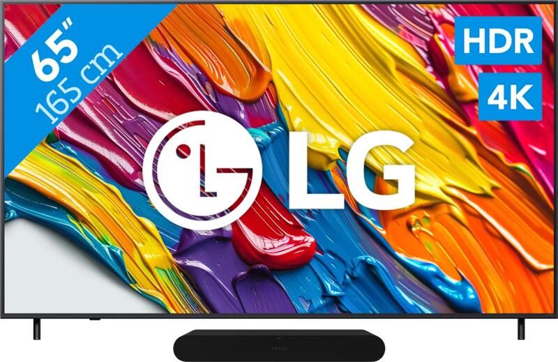 LG 65" QNED82 4K (2025) + Sonos Ray Zwart