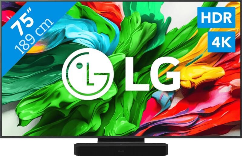 LG 75" QNED86 EVO 4K (2025) + Sonos Beam Gen2 Zwart