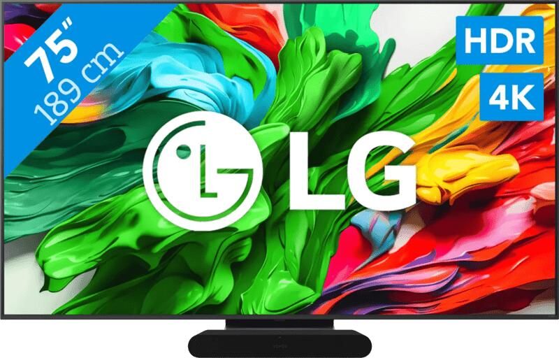 LG 75" QNED86 EVO 4K (2025) + Sonos Ray Zwart