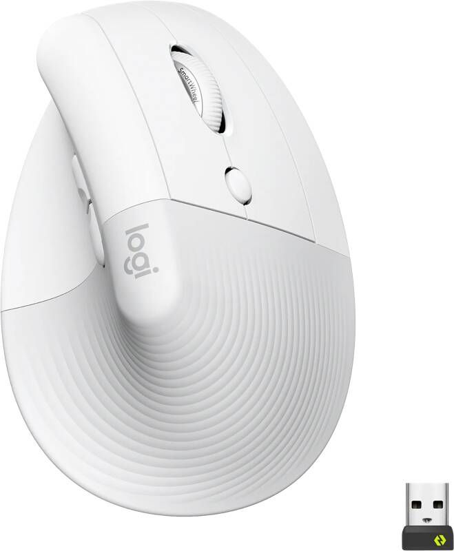 Logitech Lift Vertical Ergonomic Mouse Off-White Pale Grey | Muizen | 5099206099845