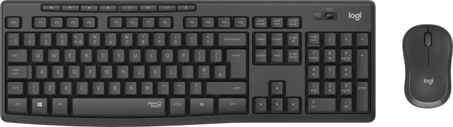 Logitech MK295 Silent Draadloze Toetsenbord en Muis Zwart QWERTY