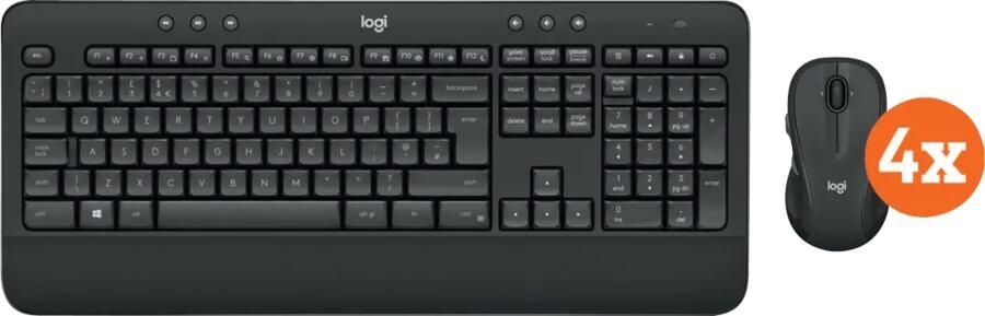 Logitech MK545 Draadloze Toetsenbord en Muis QWERTY 4-Pack