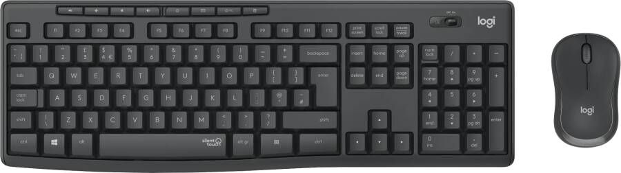 Logitech MK295 Silent Draadloze Toetsenbord en Muis Zwart QWERTY
