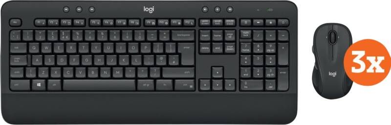 Logitech MK545 Draadloze Toetsenbord en Muis QWERTY 3-Pack