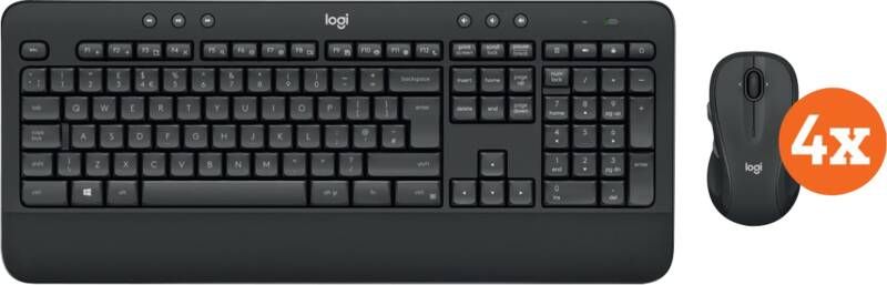 Logitech MK545 Draadloze Toetsenbord en Muis QWERTY 4-Pack